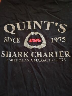 Quint's Jaws Shark Charter Graphic Tee - Black - 3X